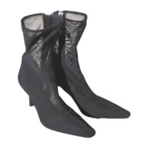 Zara Black Mesh Women's Stiletto Heels Size 8.5 With Zippers